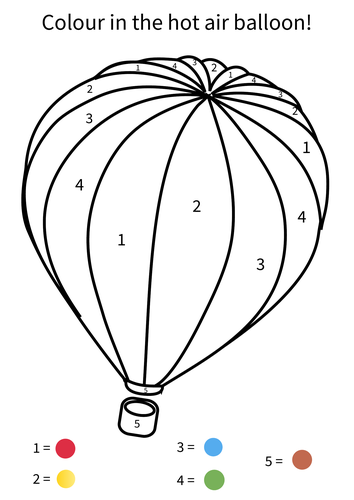 Colour by numbers 1-5 EYFS/KS1