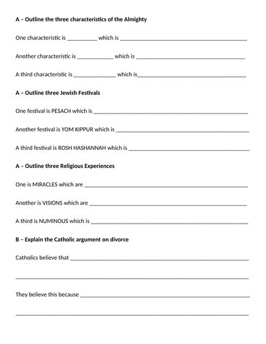 Edexcel Spec A Sample Answers