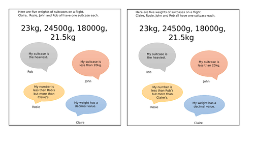 weight problem solving ks2