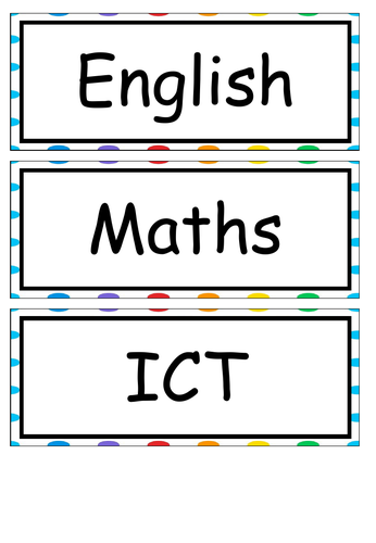 Visual Timetable Multicoloured Polka Dot Printable Teaching Resources