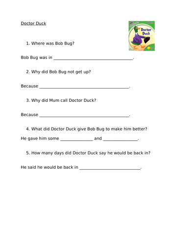 Doctor Duck (ORT Level 2 Songbirds) Comprehension