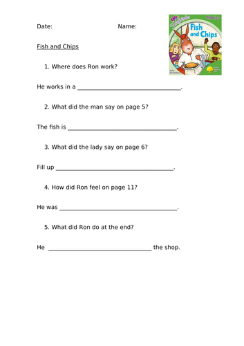 Fish and Chips (ORT Level 2 Songbirds) Comprehension