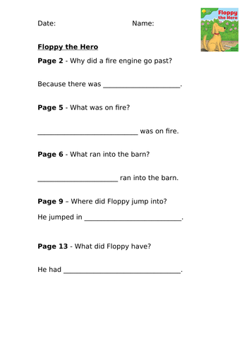 Floppy the Hero (ORT Level 2) Comprehension