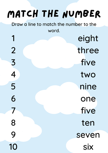 Numbers 1-10 activity EYFS KS1