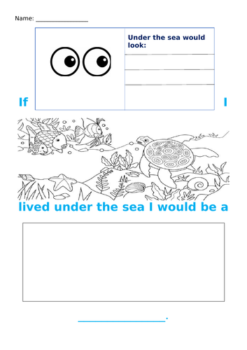 Creative Writing Based on Under the Sea (Worksheets & PowerPoint)