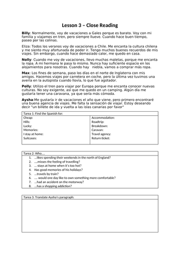 Mis Vacaciones | Worksheet