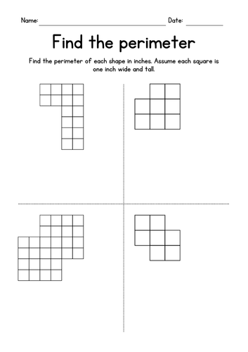 Perimeter of Rectangular Shapes - Counting Squares