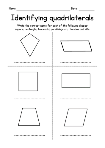 Identifying Quadrilaterals - Geometry Worksheets