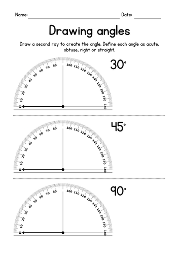 Constructing Angles with a Protractor 