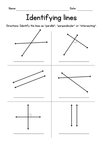 Drawing & Identifying Lines - Geometry Worksheets
