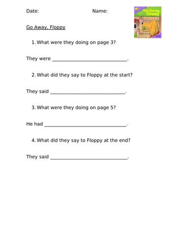 Go Away, Floppy (ORT Stage 1+) Comprehension