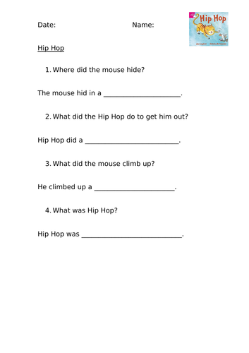 Hip Hop (Rigby Star Pink Level) Comprehension