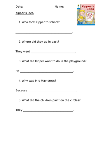 Kipper's Idea (ORT Level 3) Comprehension