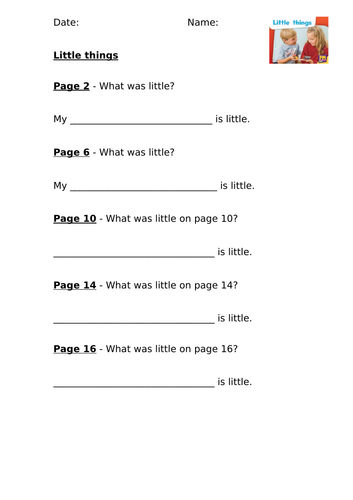 Little things (PM Level 1) Comprehension