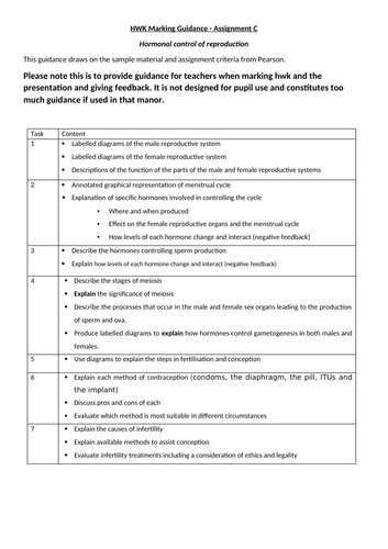 BTEC Applied Science: Unit 9 assignment C  pupil workbook and teacher guidance