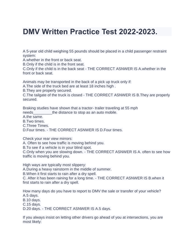 dmv-written-practice-test-2022-2023-teaching-resources