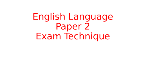 AQA GCSE English Language - Paper 2 Lesson