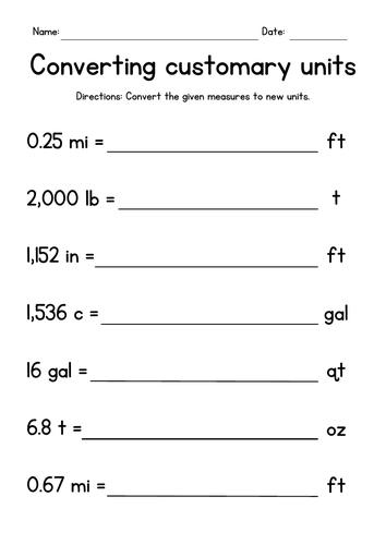 Converting Customary Units