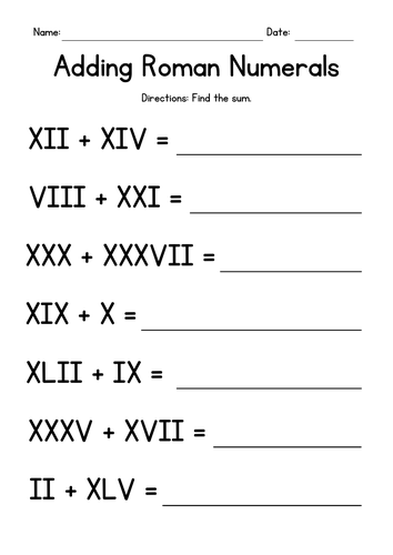 adding-roman-numerals-worksheets-teaching-resources