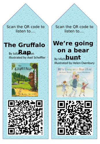 Reading Corner Book QR codes KS1 audiobook