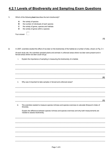 4.2 Biodiversity SP | Teaching Resources