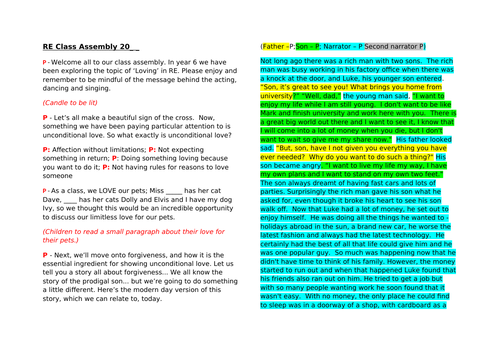 RE Assembly Script - Unconditional Love