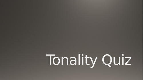 Tonality Quiz