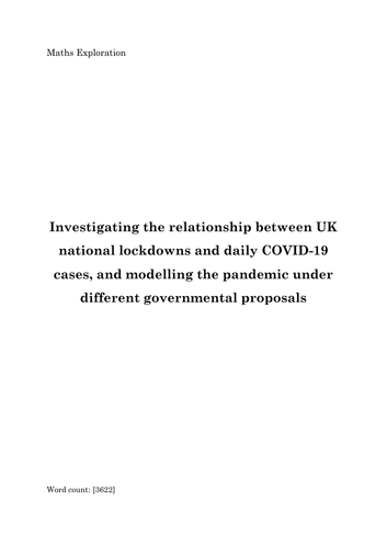 IB Mathematics HL: Internal Assessment Exemplar - Grade 7