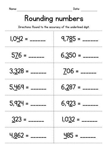 Rounding Numbers to the Nearest 10 or 100