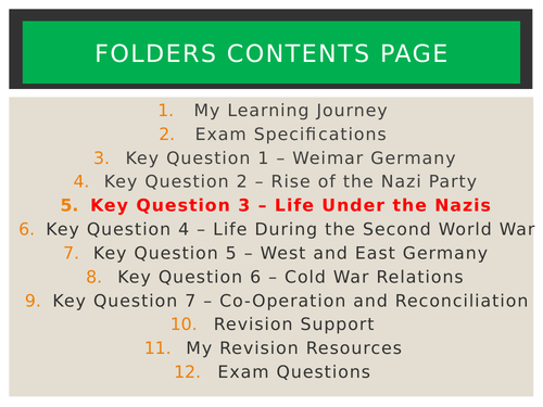 Eduqas History Germany 1919-1991 - Key Question 3: Life Under the Nazis - Lesson 2