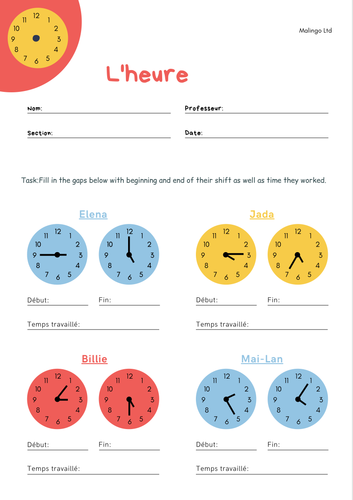 heure KS3 Studio KS2 AQA Primary French