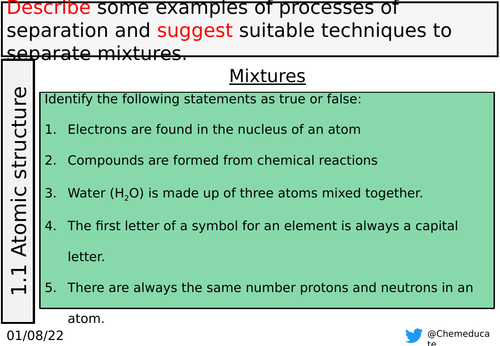 1.1.2 Mixtures (AQA GCSE Chemistry)