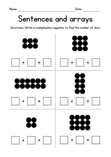 Multiplication - Sentences and Arrays - Counting Dots