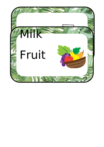Milk and fruit classroom label botanical