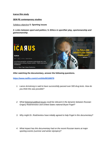 ICARUS- Netflix documentary case study- Contemporary studies PE