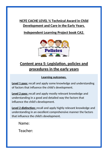 Cache Content Area 5 Independent Workbook