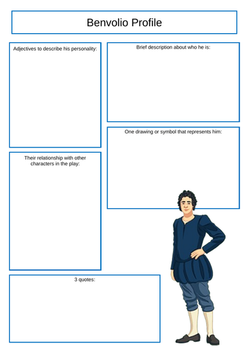 Benvolio Character Profile Worksheet