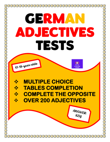 German Adjectives Tests - 200+ German Adjectives
