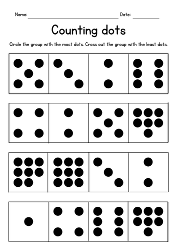 Counting Dots Worksheets