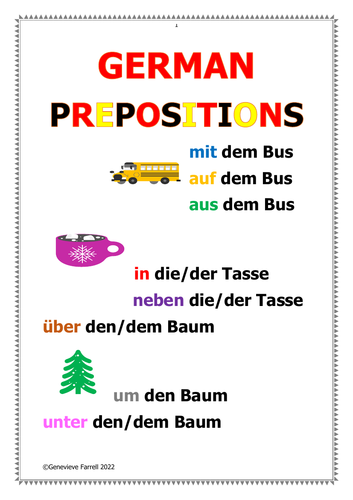 German Prepositions And Their Cases