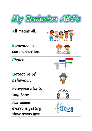 My Inclusion ABC's