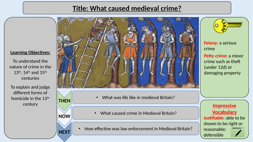 Causes of Medieval Crime OCR GCSE History