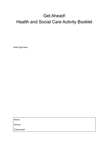 Transition booklet Y11 Y12 T level Health BTEC health and social care level 3