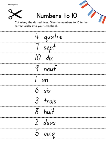 French Studio numbers  KS2 primary QCA