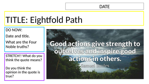 KS3 - Buddhism // Eightfold Path