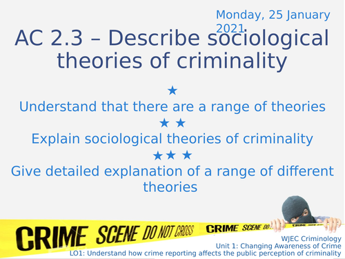 WJEC Criminology Diploma Unit 2 AC2.3 Lesson