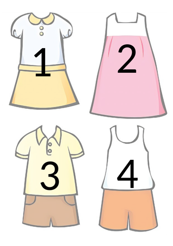 1-10  number clothes