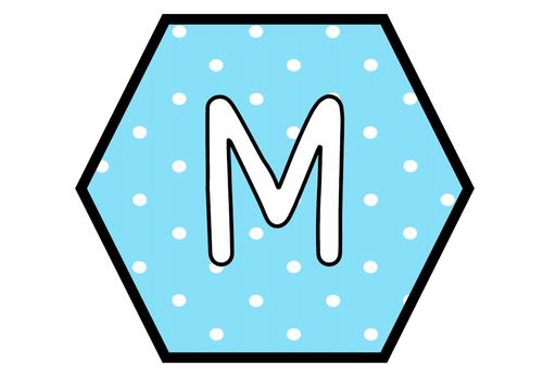Spotty Pastel Hexagon Display Lettering_Maths
