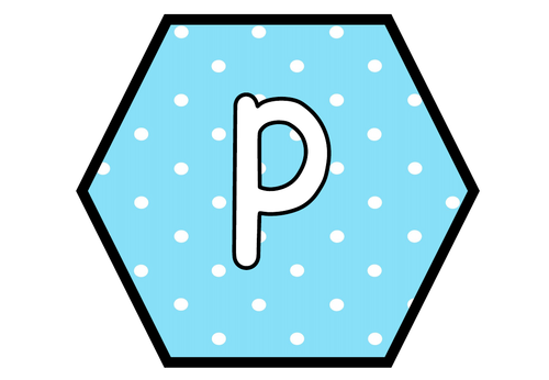 Spotty Pastel Hexagon Display Lettering_Phonics