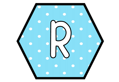 Spotty Pastel Hexagon Display Lettering RE